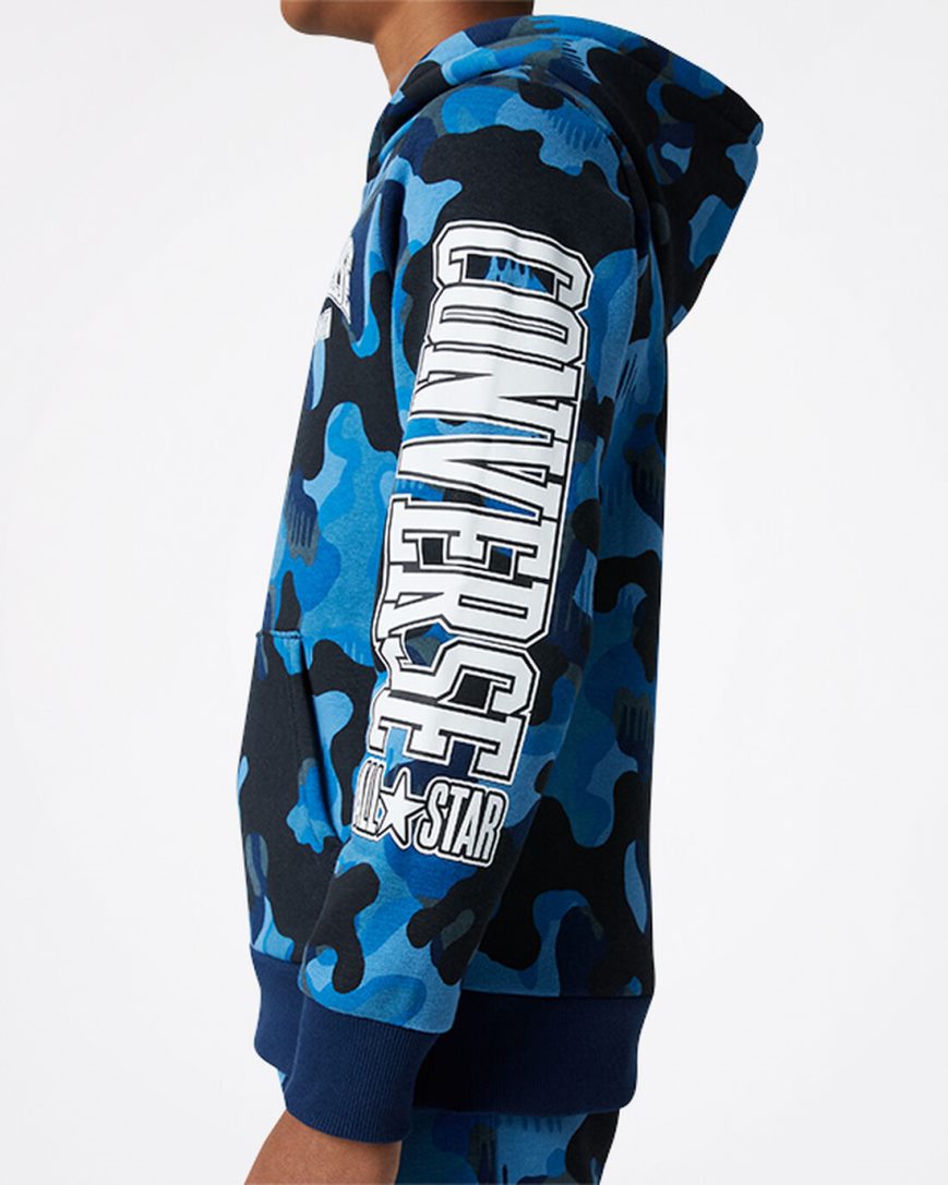 Boys' Converse Camo Pullover Hoodie Navy | AU 9EC35G